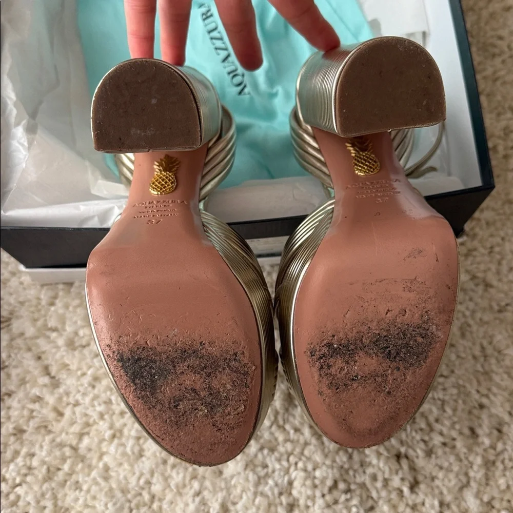 Aquazzura Sundance Plateau 140 (Light Gold)